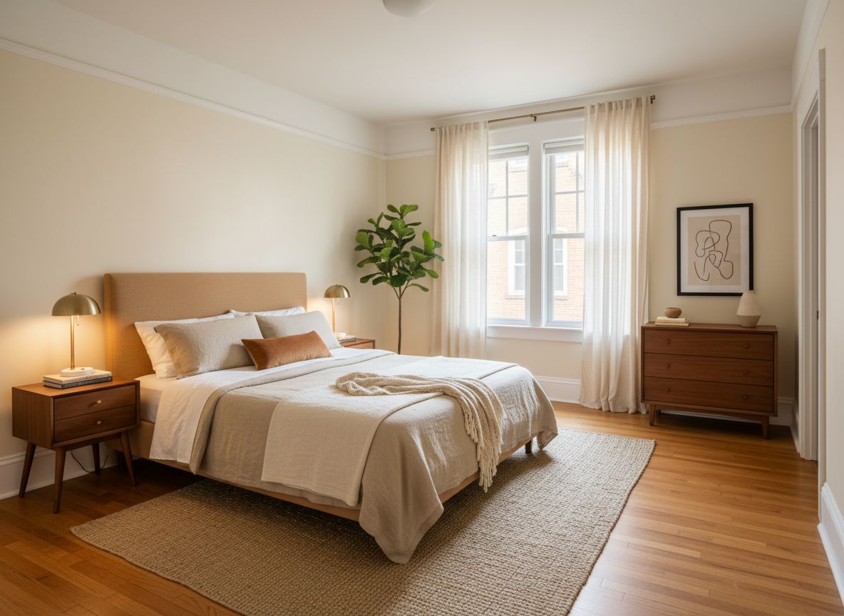 Furnished bedroom rendering of the 3-bedroom apartment