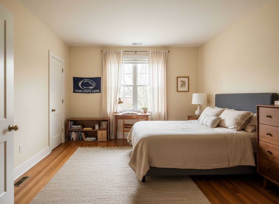 Furnished bedroom rendering of the largest boarding room